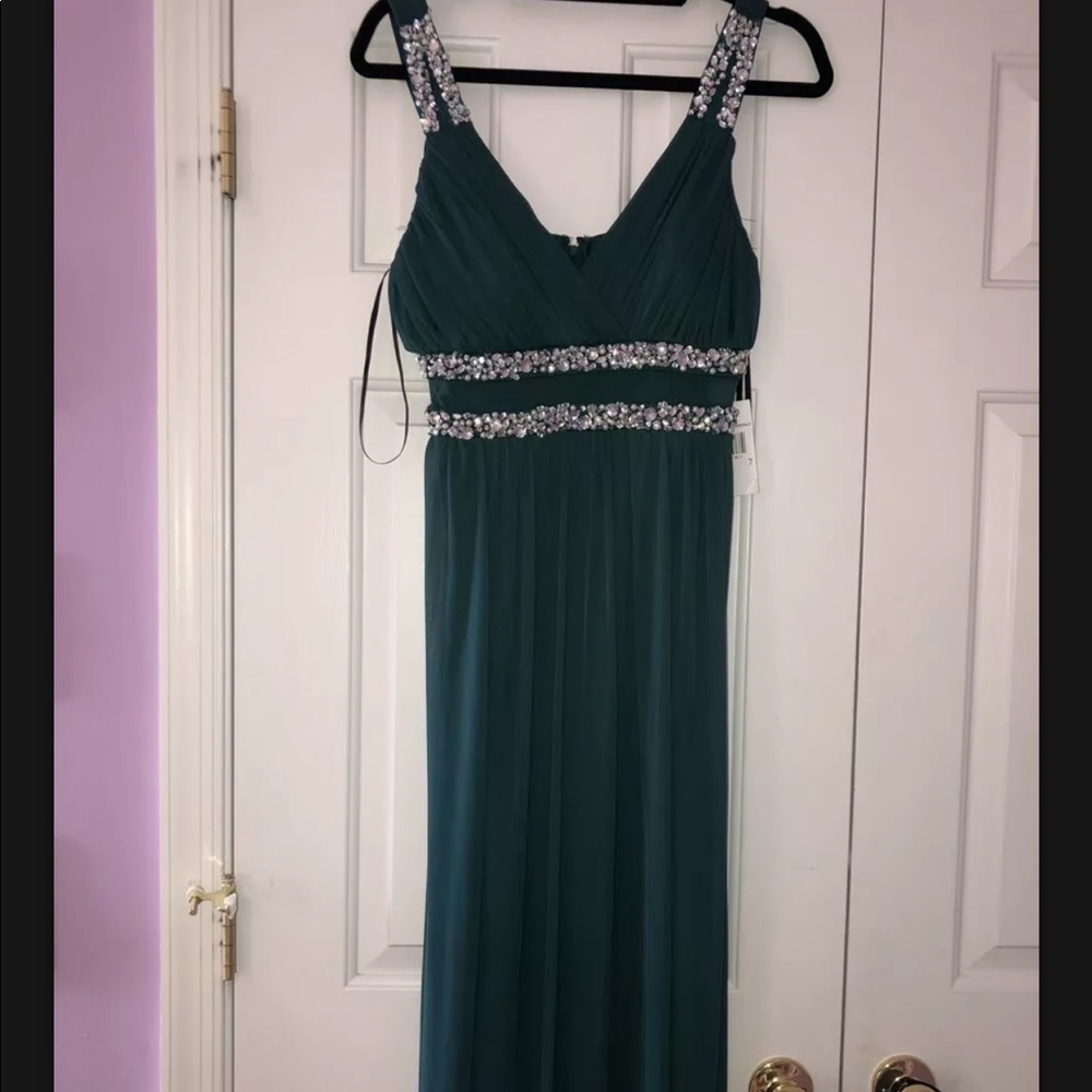 Women’s Jodi Kristopher emerald green long prom dress size 7